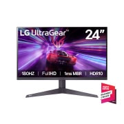 Vista frontal de 24”Monitor Gamer UltraGear™ FHD 180Hz AMD FreeSync™ HDR10 24GS50F-B